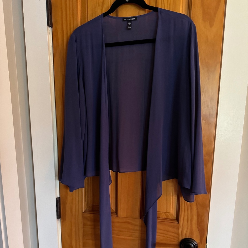 Eileen Fisher light silk blue wrap